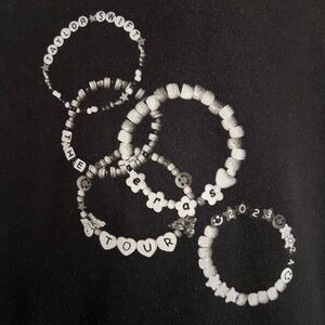 Taylor Swift Black Hoodie Friendship Bracelet Era’s Tour Hoodie M EUC